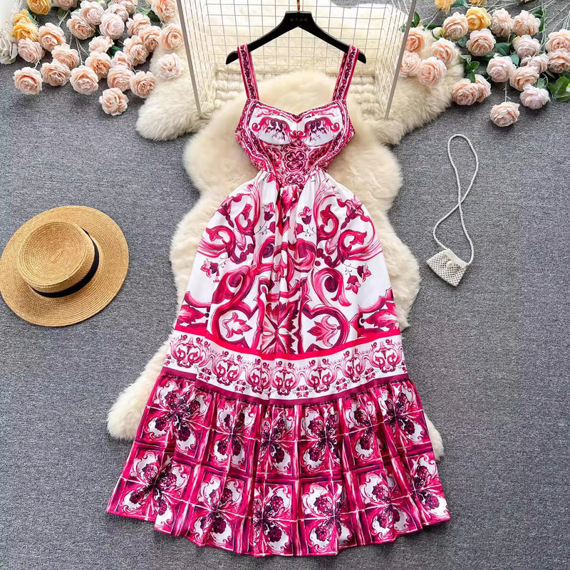 Vestido Midi Grécia Estampa Floral